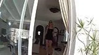 Geile deutsche Blondine auf der terrasse gefickt